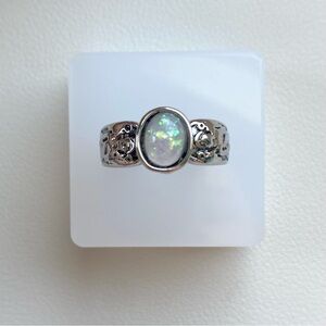 Elegant Silver Opal Ring